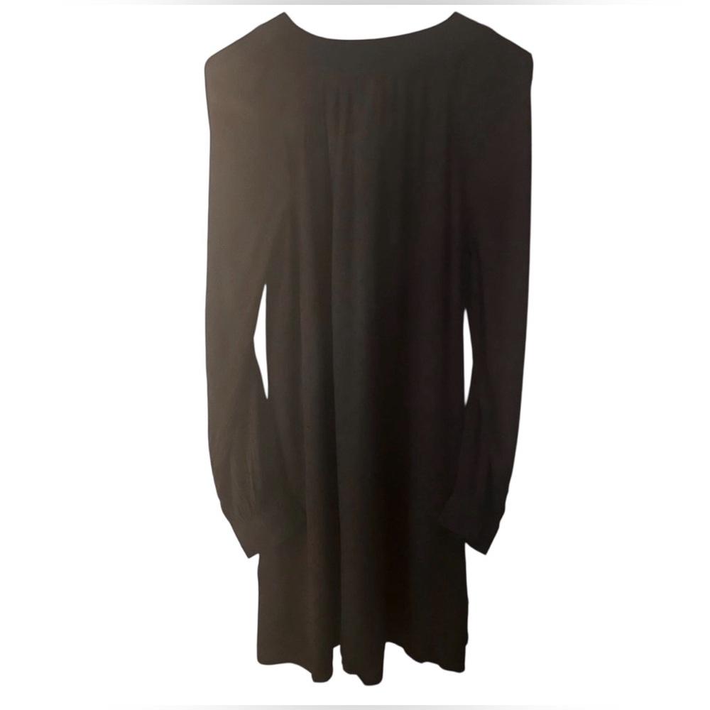 LOFT Classic Black Swing Dress with Metallic Button Details - Picture 4 of 4